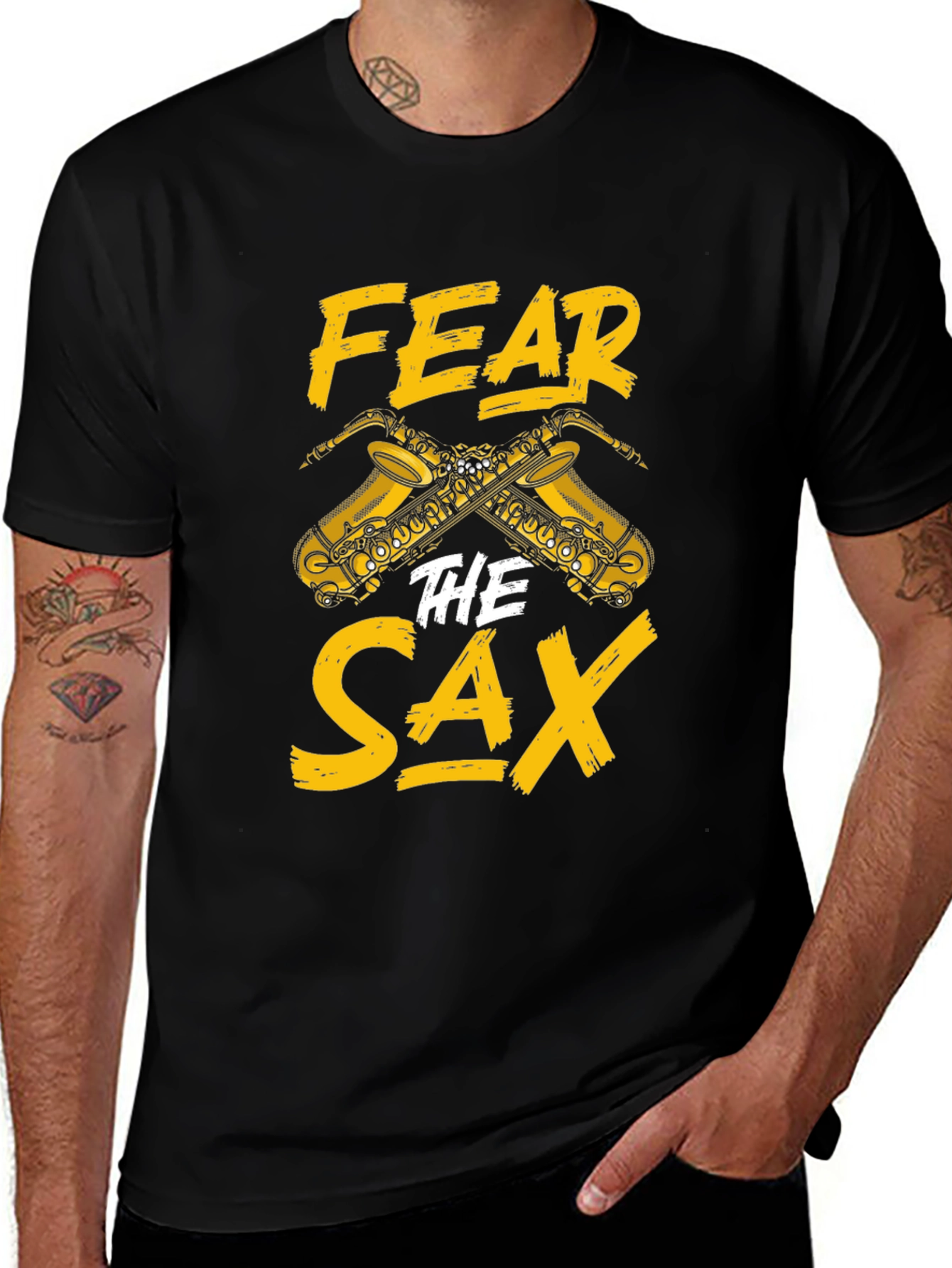 Fear The Sax T-Shirt - Musician Humor Tee