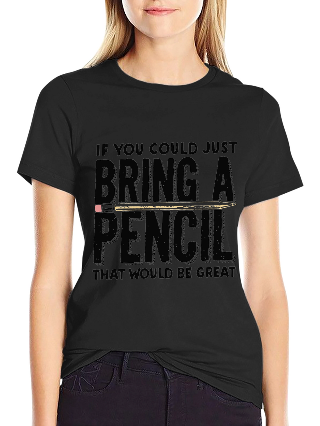 Bring A Pencil Graphic Tee - Funny Office T-Shirt