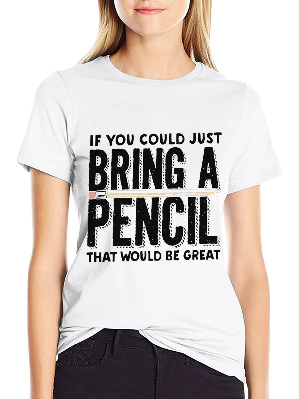 Bring A Pencil Graphic Tee - Funny Office T-Shirt