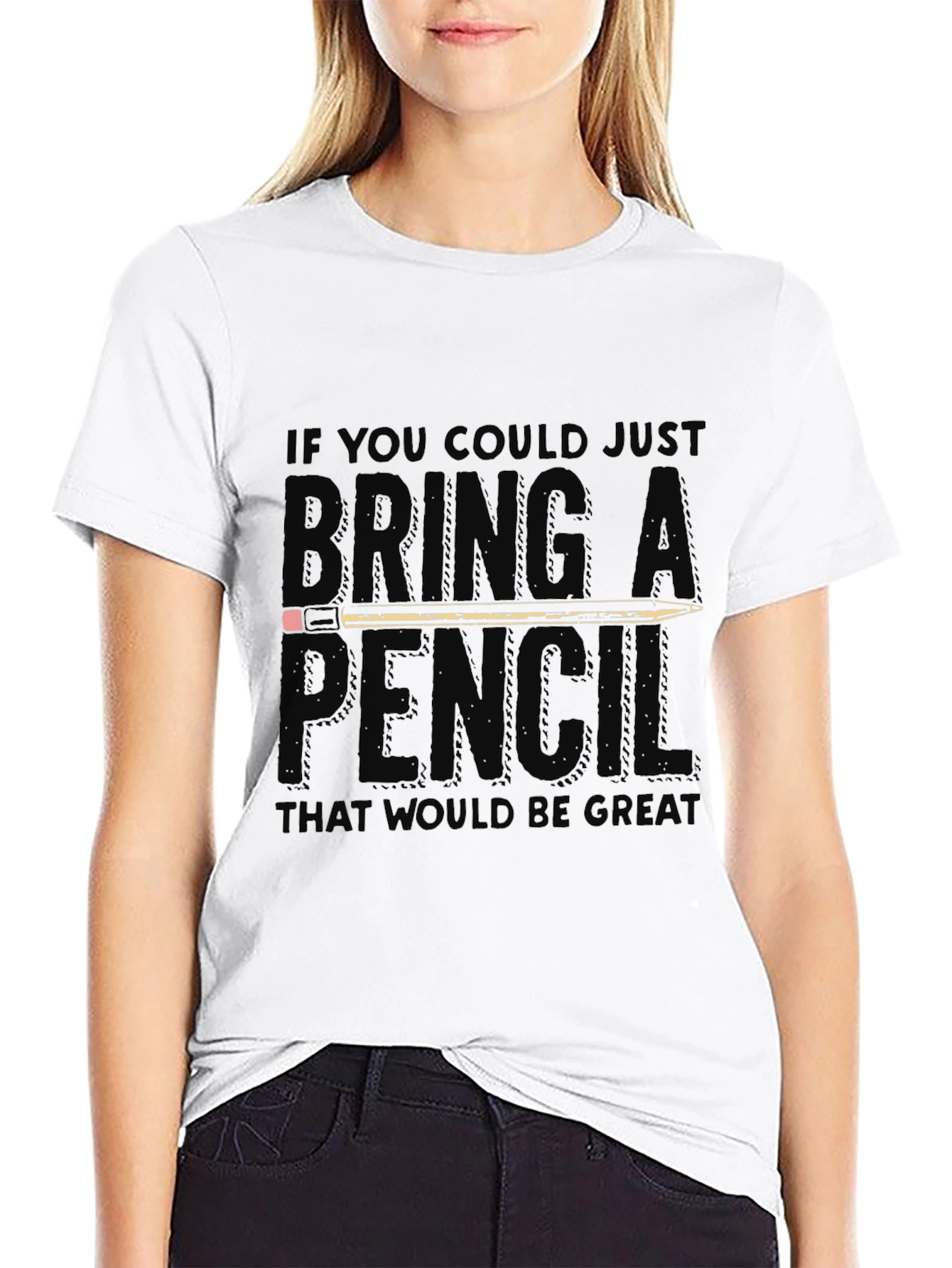 Bring A Pencil Graphic Tee - Funny Office T-Shirt