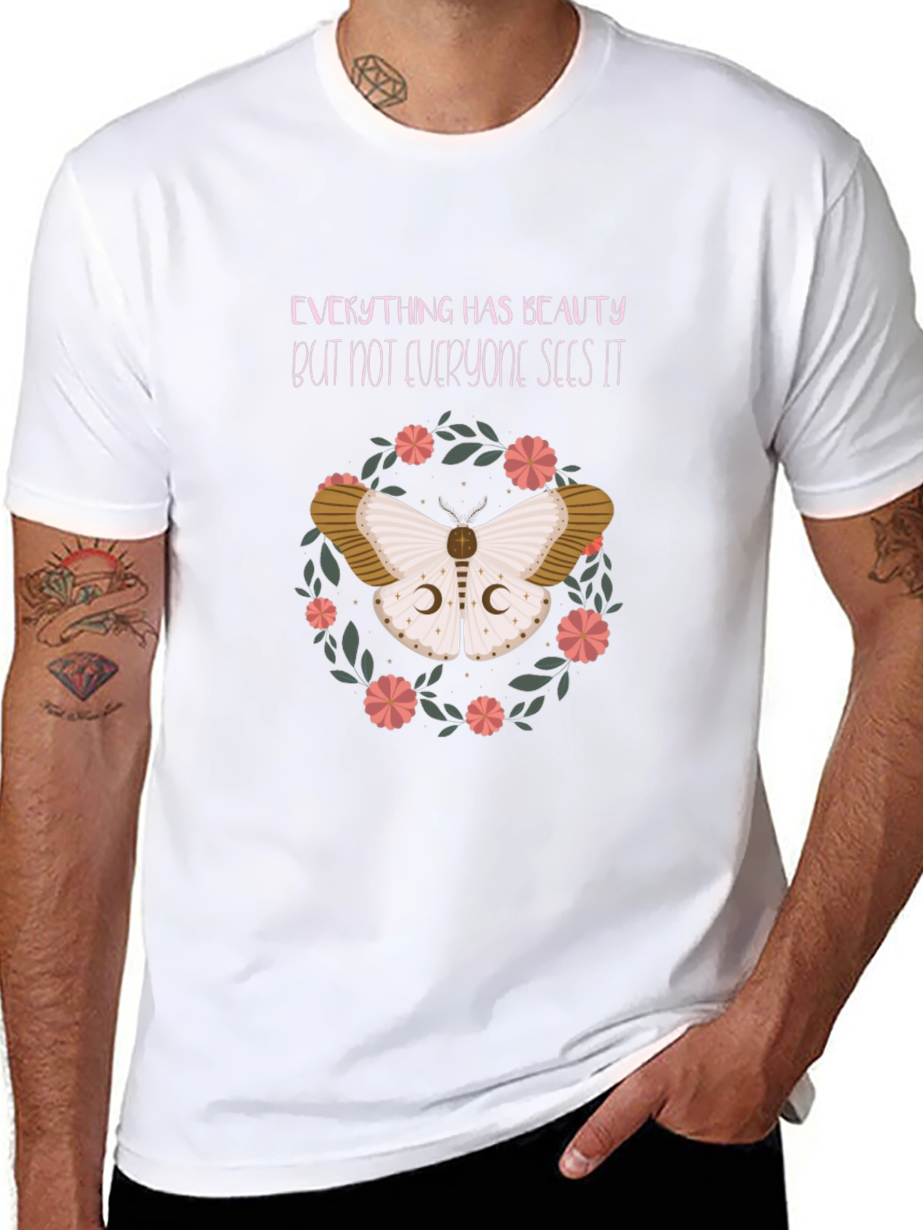 Moth Beauty T-Shirt - Inspirational Graphic Tee