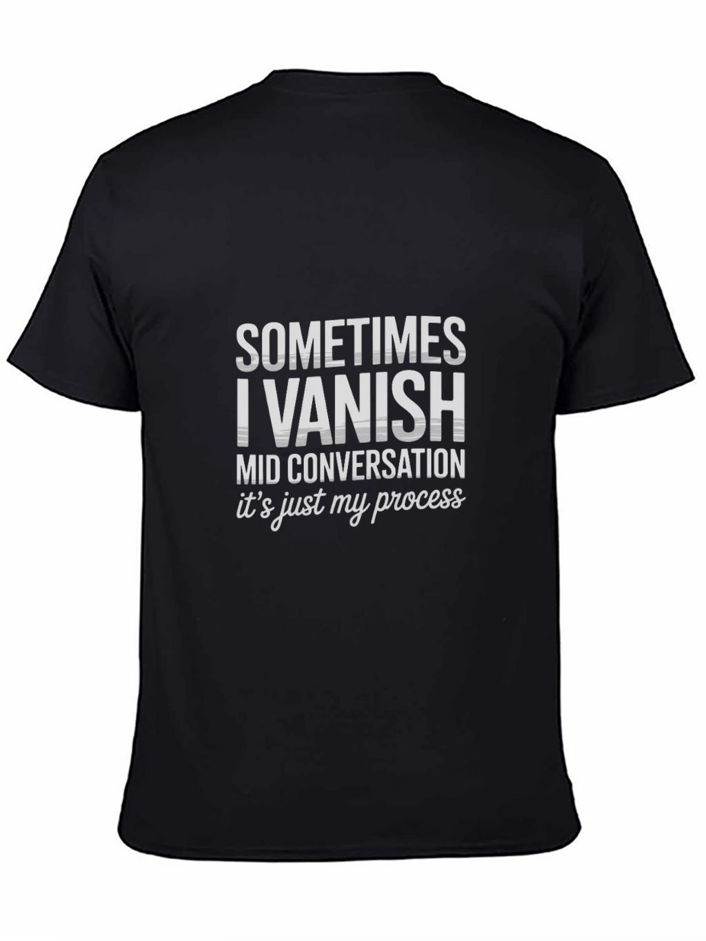 Funny Vanish Mid-Conversation Black T-Shirt
