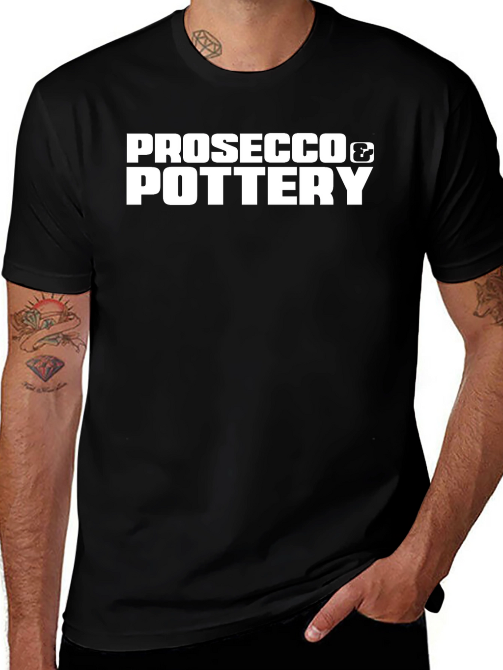 Prosecco & Pottery Black T-Shirt