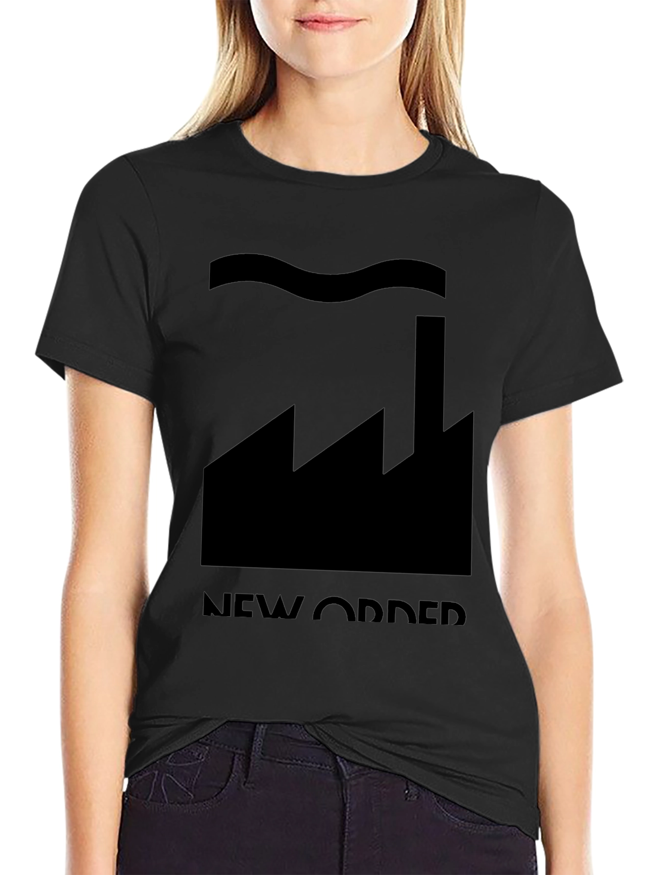 New Order Factory Records Inspired Graphic Tee - Black