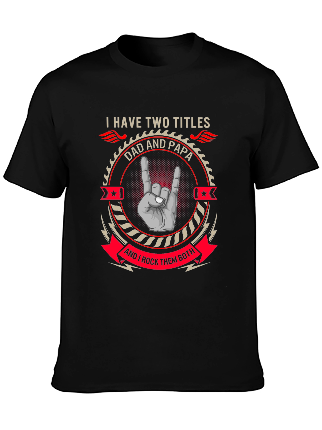 Dad and Papa Rock Star T-Shirt - Fathers Day Gift