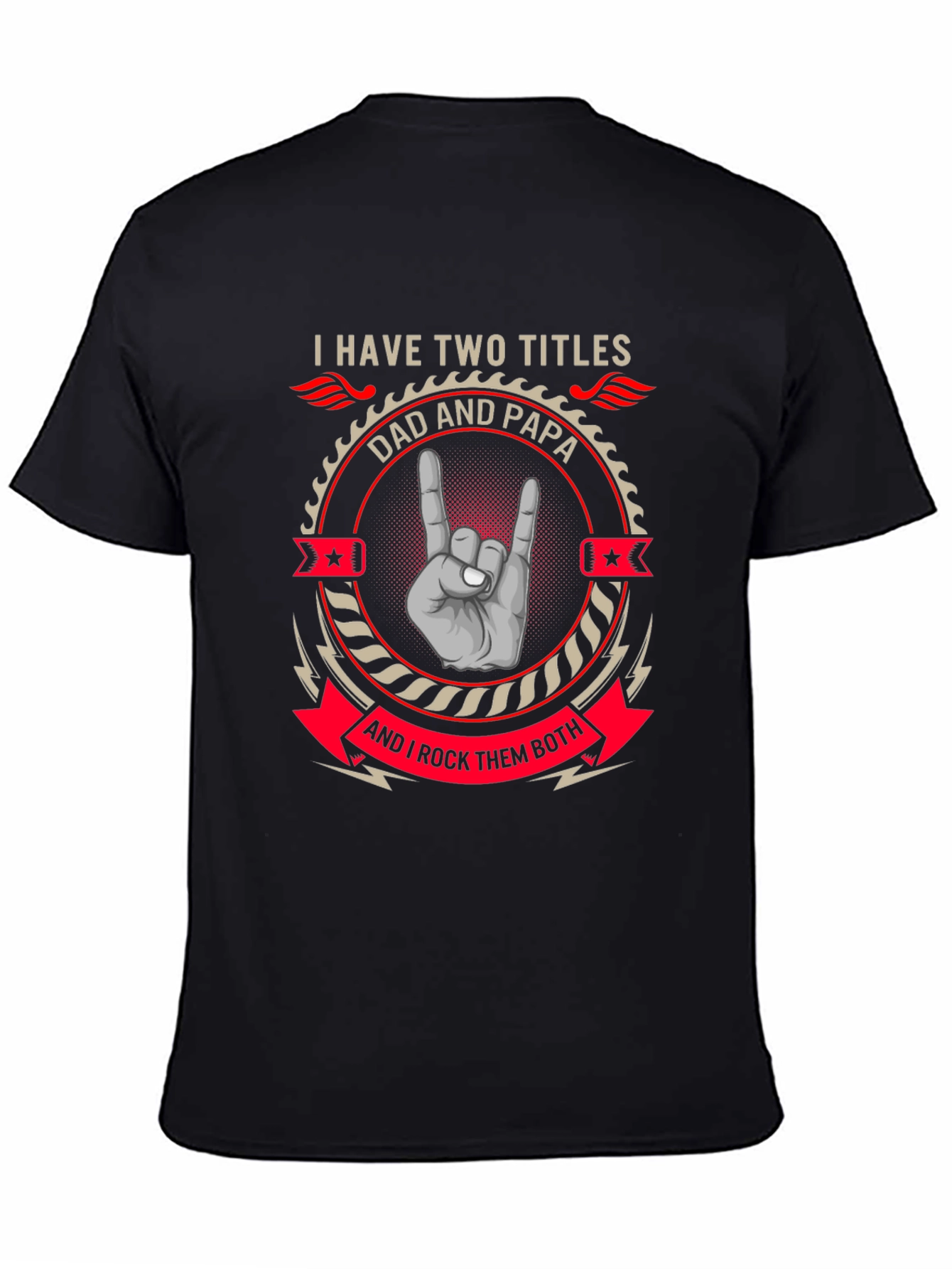 Dad and Papa Rock Star T-Shirt - Fathers Day Gift