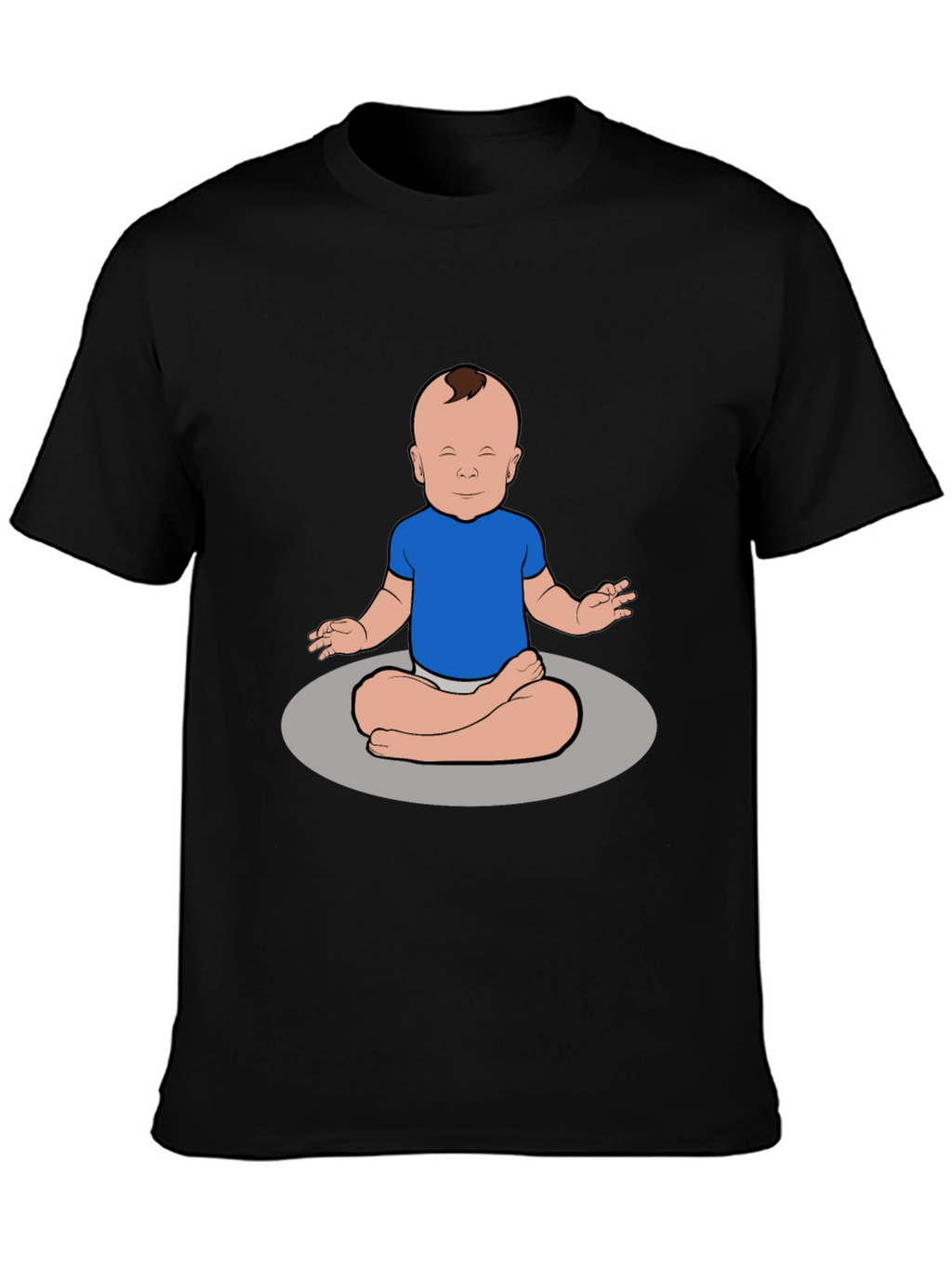 Zen Baby Black T-Shirt - Meditating Infant Design