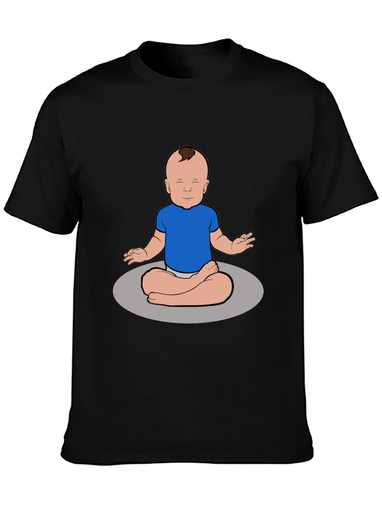 Zen Baby Black T-Shirt - Meditating Infant Design