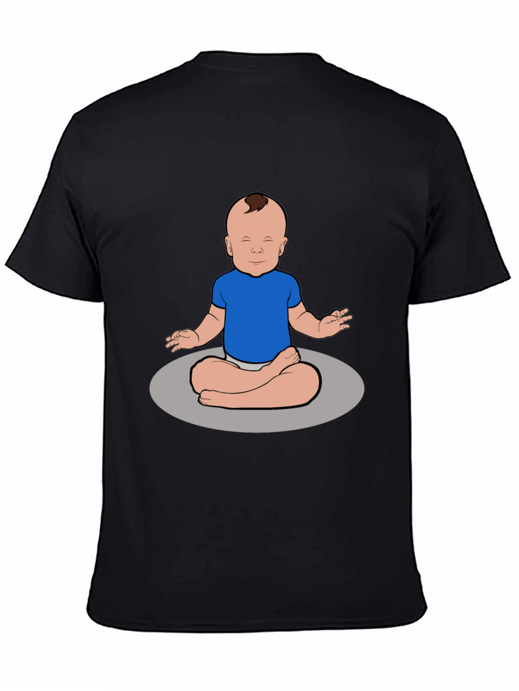 Zen Baby Black T-Shirt - Meditating Infant Design