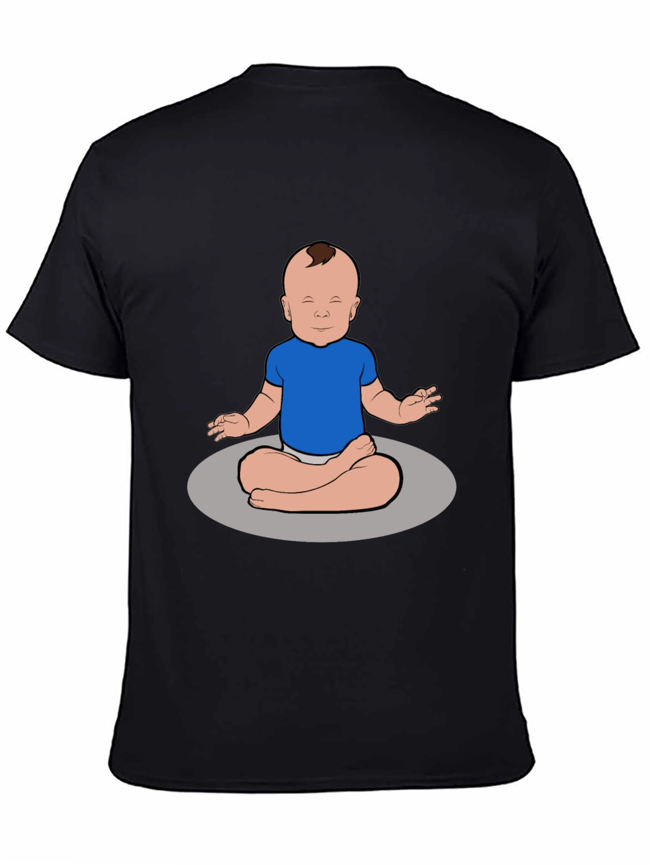 Zen Baby Black T-Shirt - Meditating Infant Design