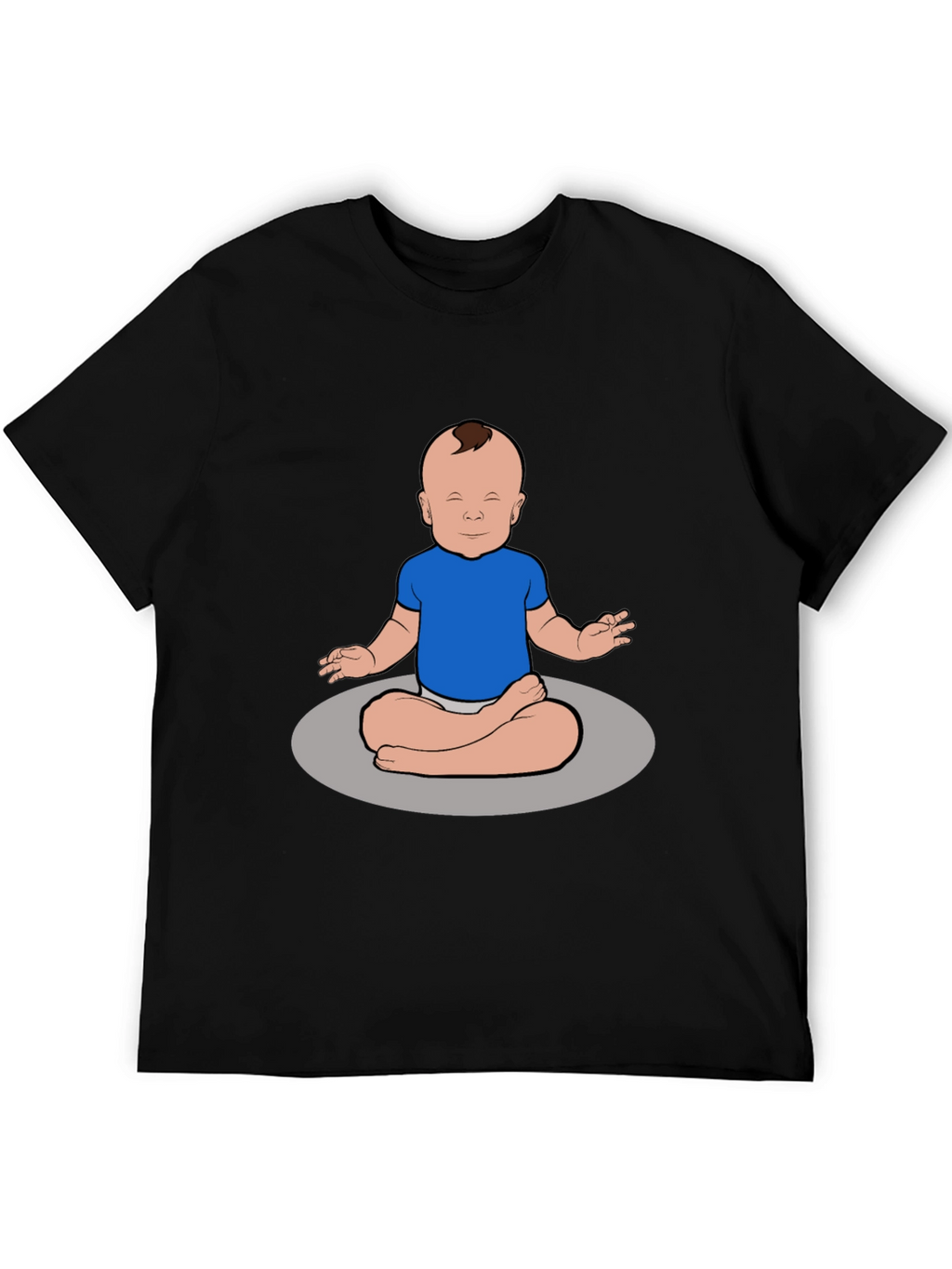 Zen Baby Black T-Shirt - Meditating Infant Design