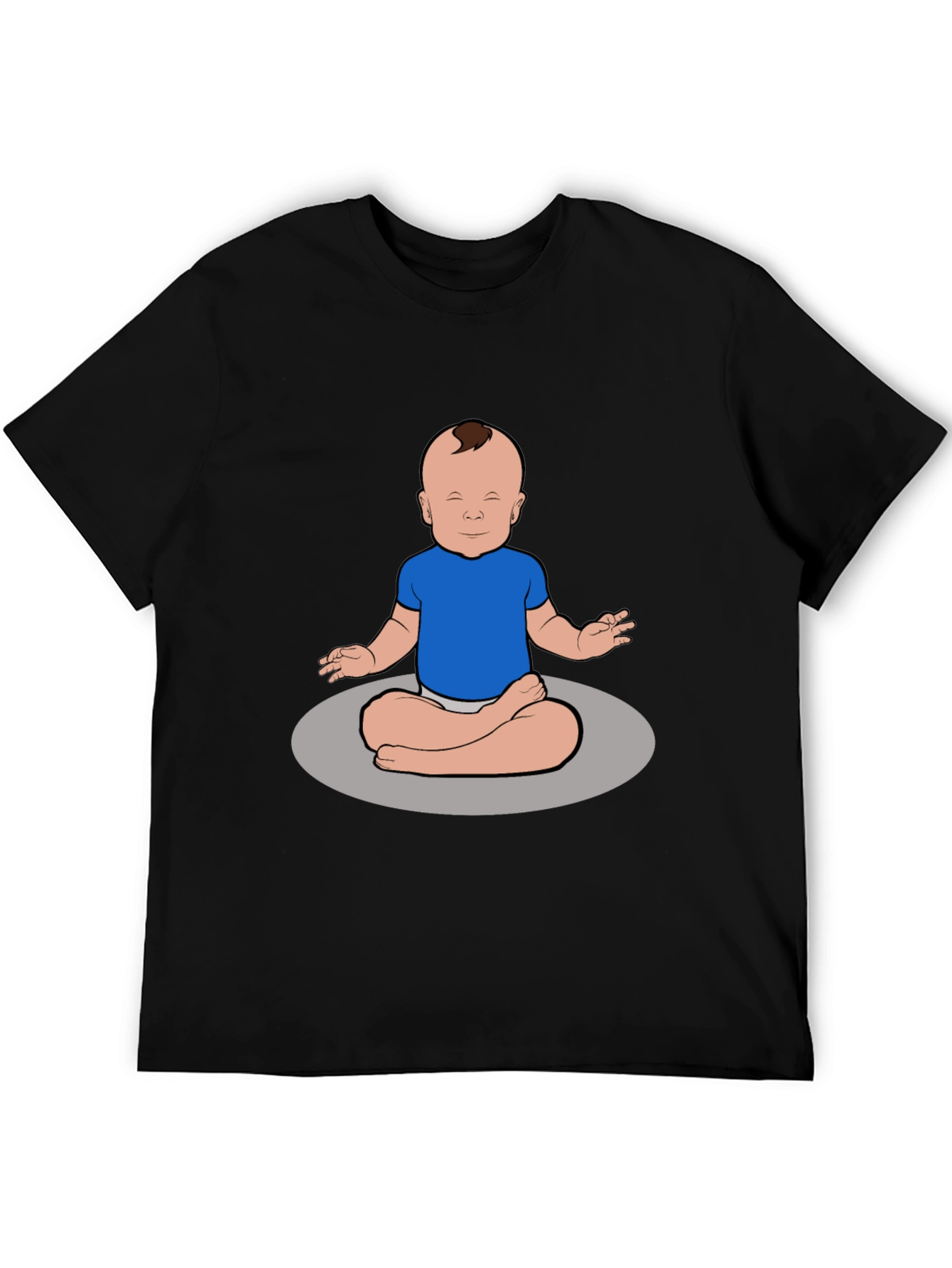 Zen Baby Black T-Shirt - Meditating Infant Design