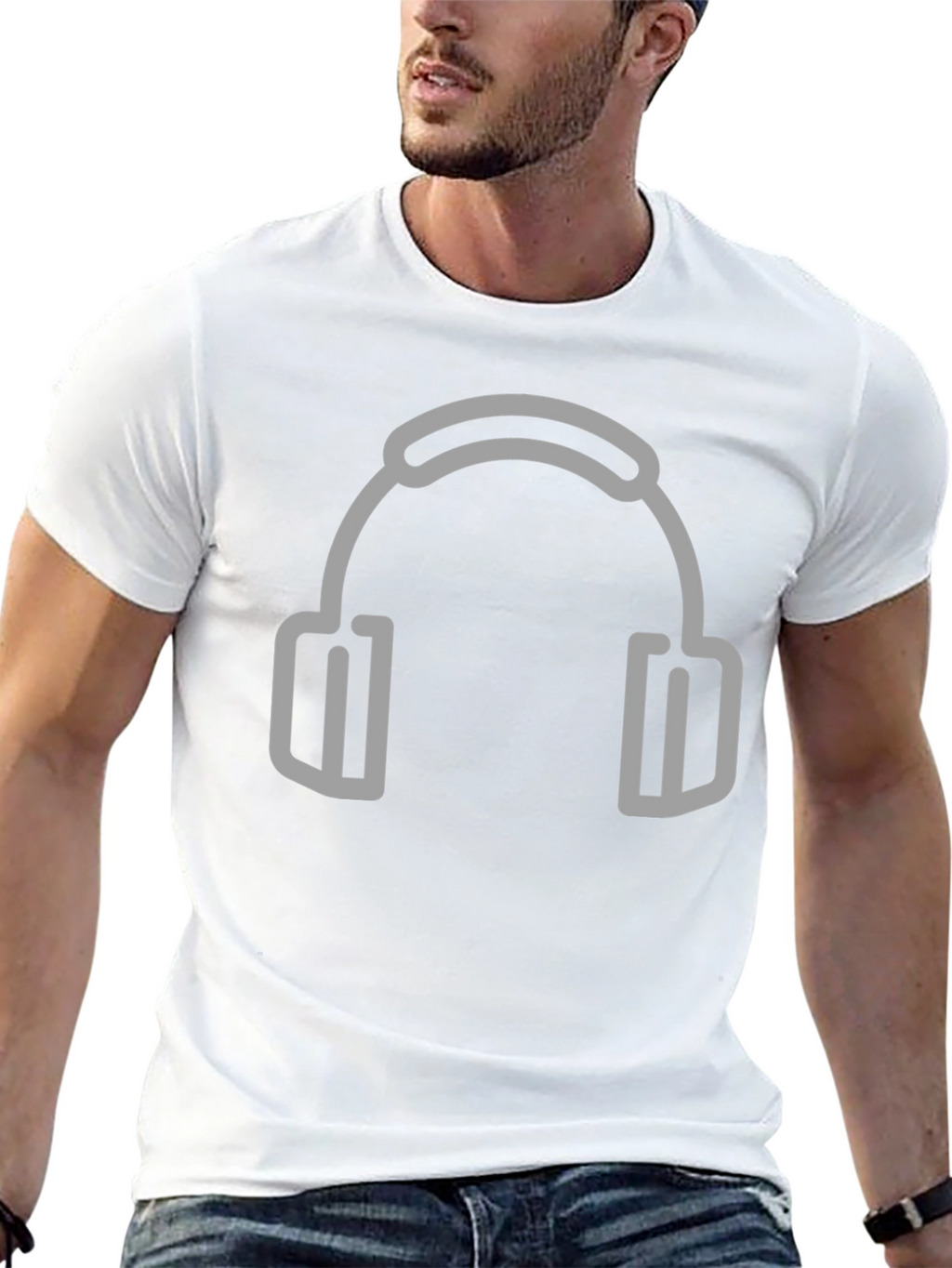 Headphone Graphic Black T-Shirt
