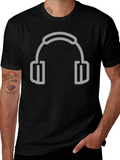 Headphone Graphic Black T-Shirt