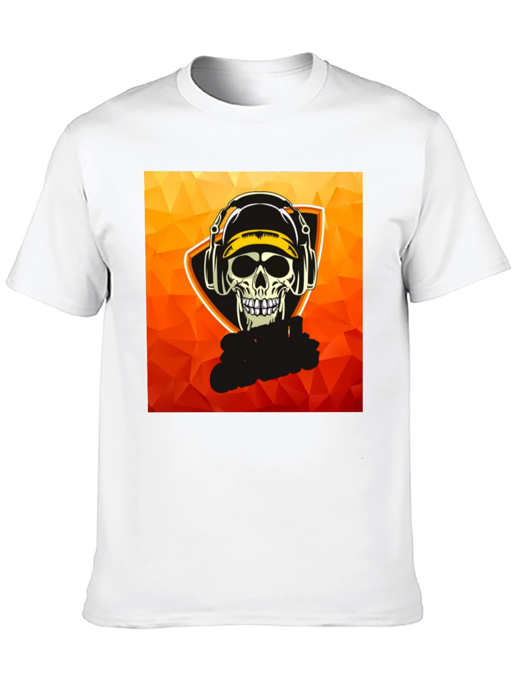 Skull Gamer Graphic Tee - Black Cotton T-Shirt
