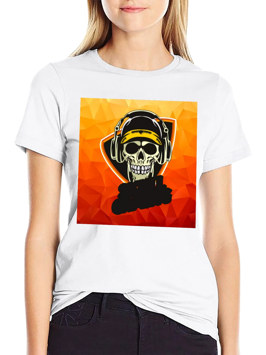 Skull Gamer Graphic Tee - Black Cotton T-Shirt