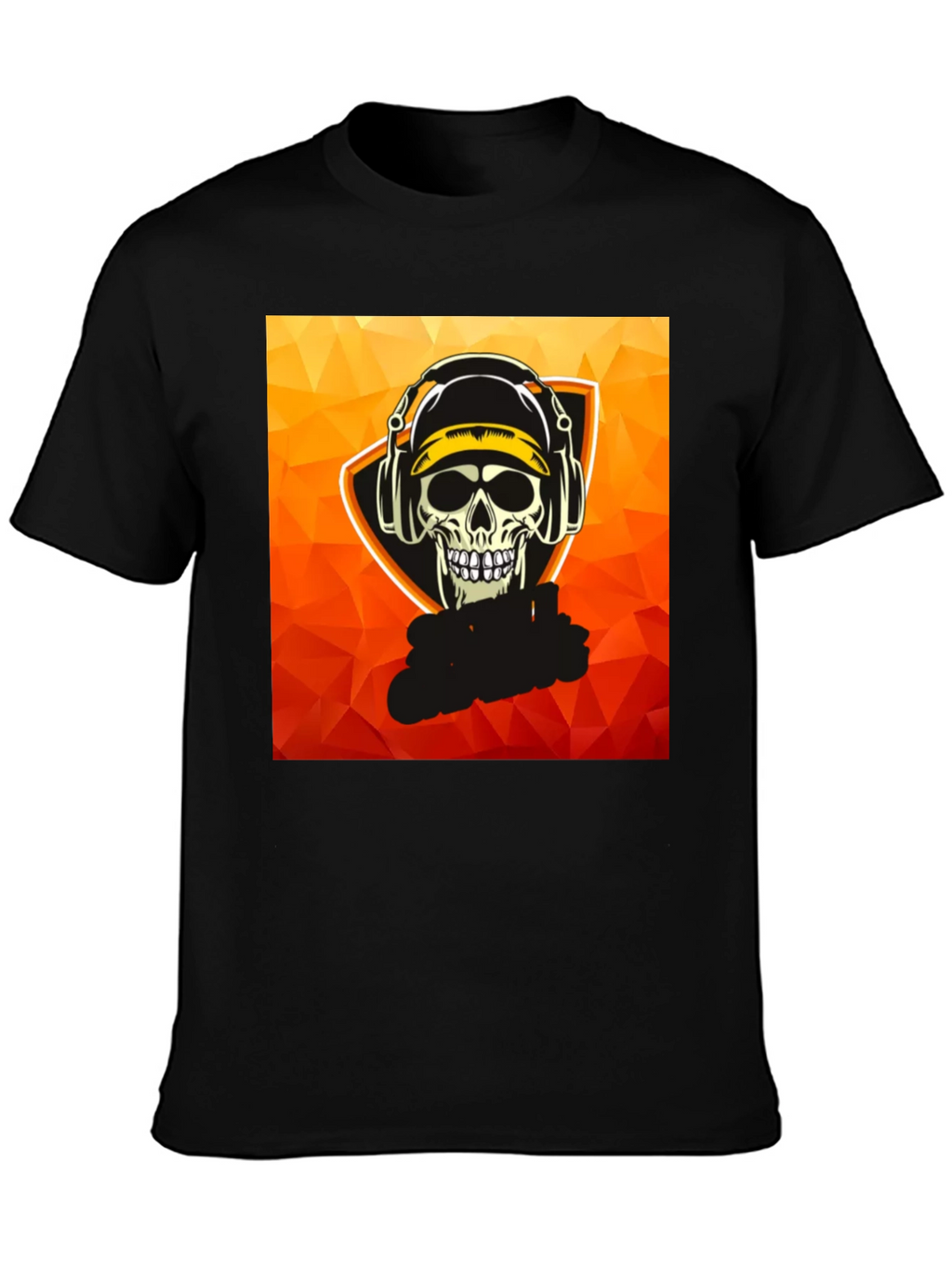 Skull Gamer Graphic Tee - Black Cotton T-Shirt