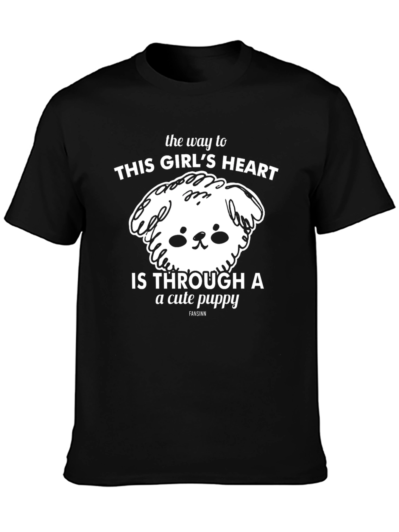Cute Puppy Graphic T-Shirt: Way to Her Heart