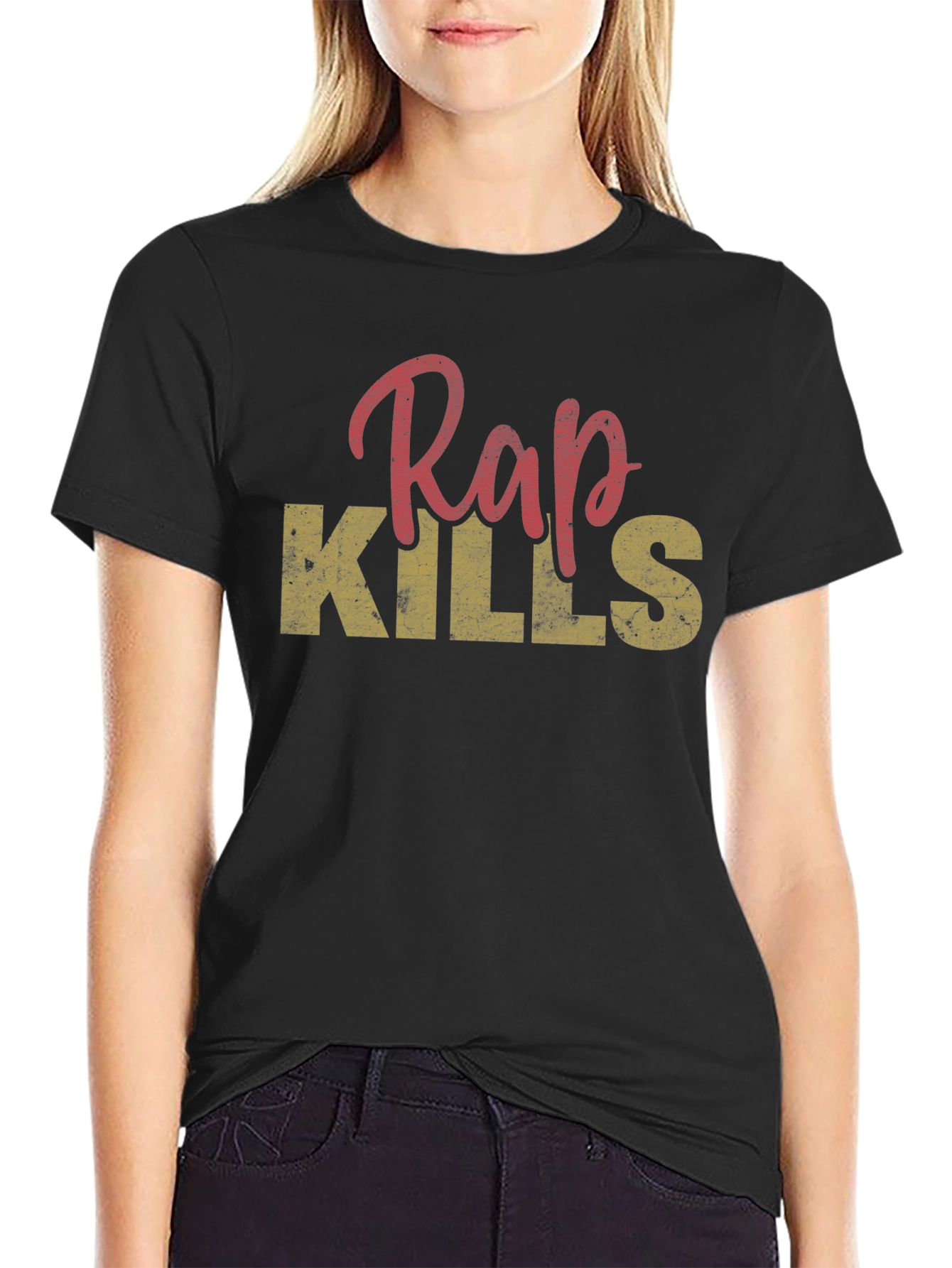 Rap Kills Graphic Print Mens T-Shirt