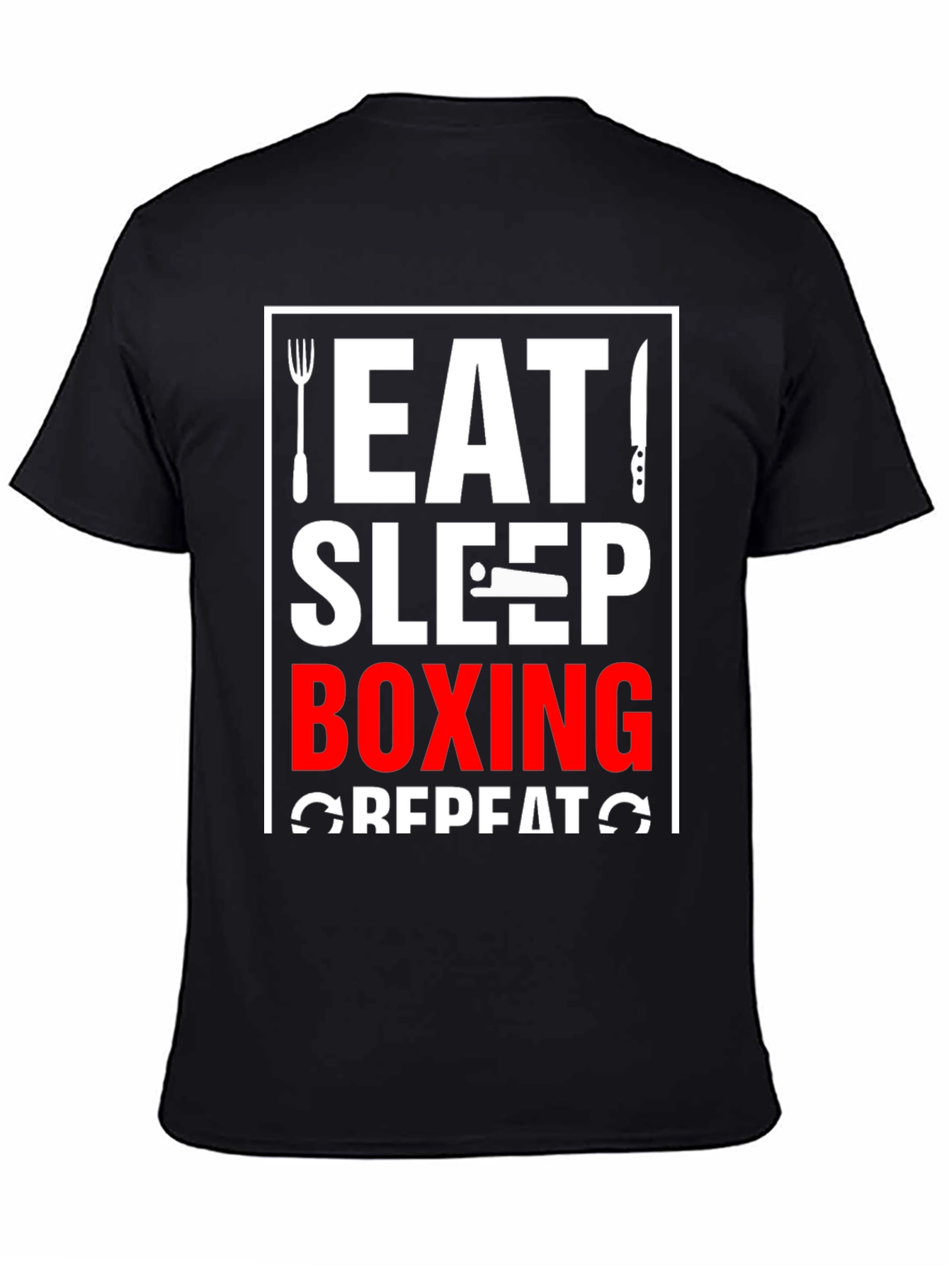 Eat Sleep Boxing Repeat Black T-Shirt