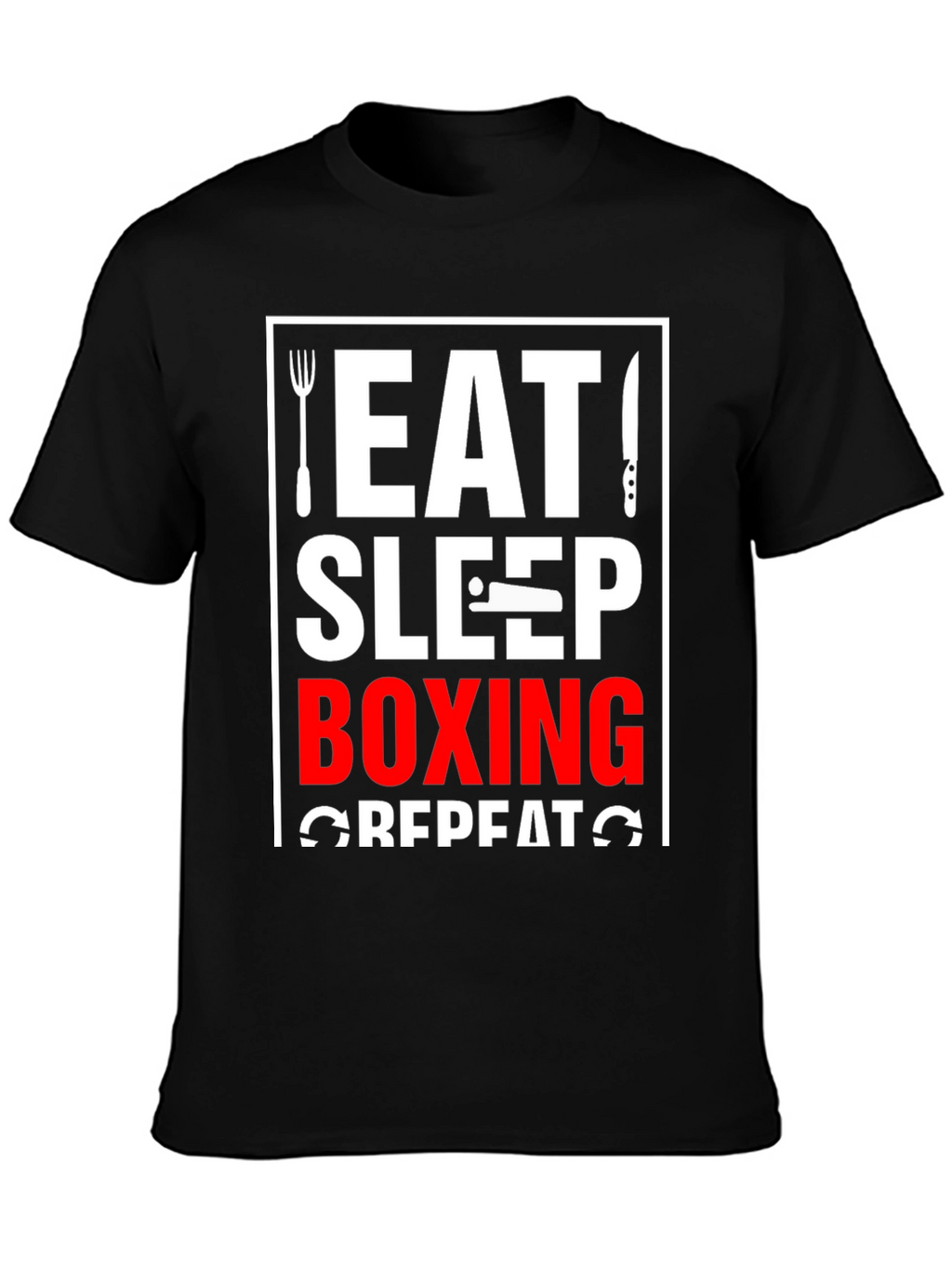 Eat Sleep Boxing Repeat Black T-Shirt