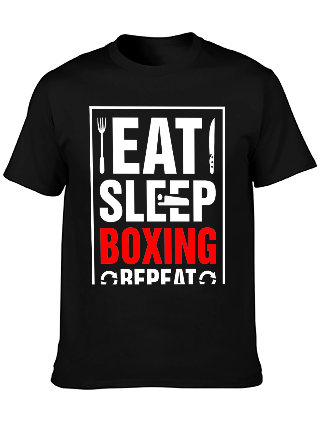 Eat Sleep Boxing Repeat Black T-Shirt