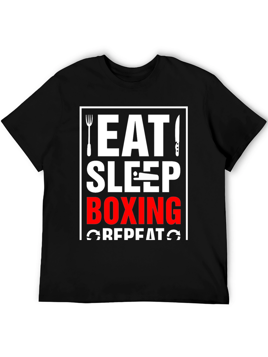Eat Sleep Boxing Repeat Black T-Shirt