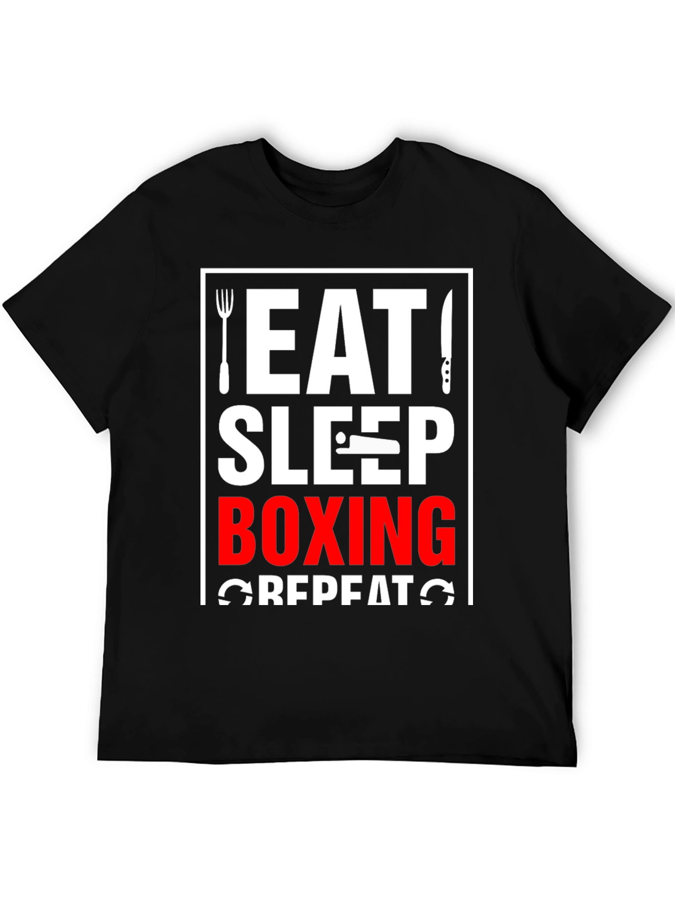 Eat Sleep Boxing Repeat Black T-Shirt