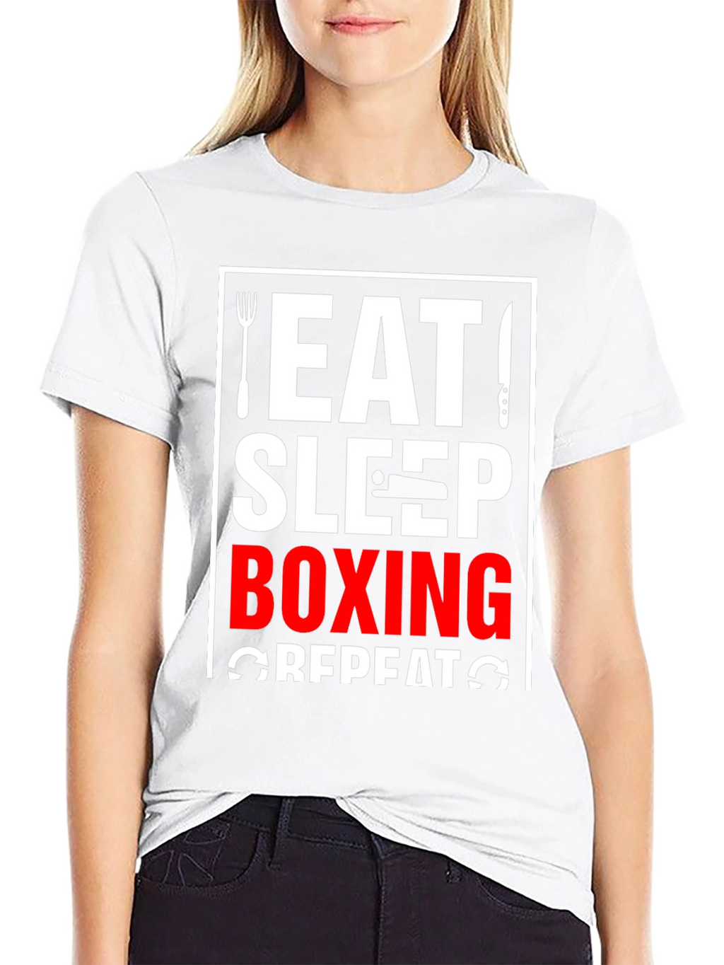 Eat Sleep Boxing Repeat Black T-Shirt