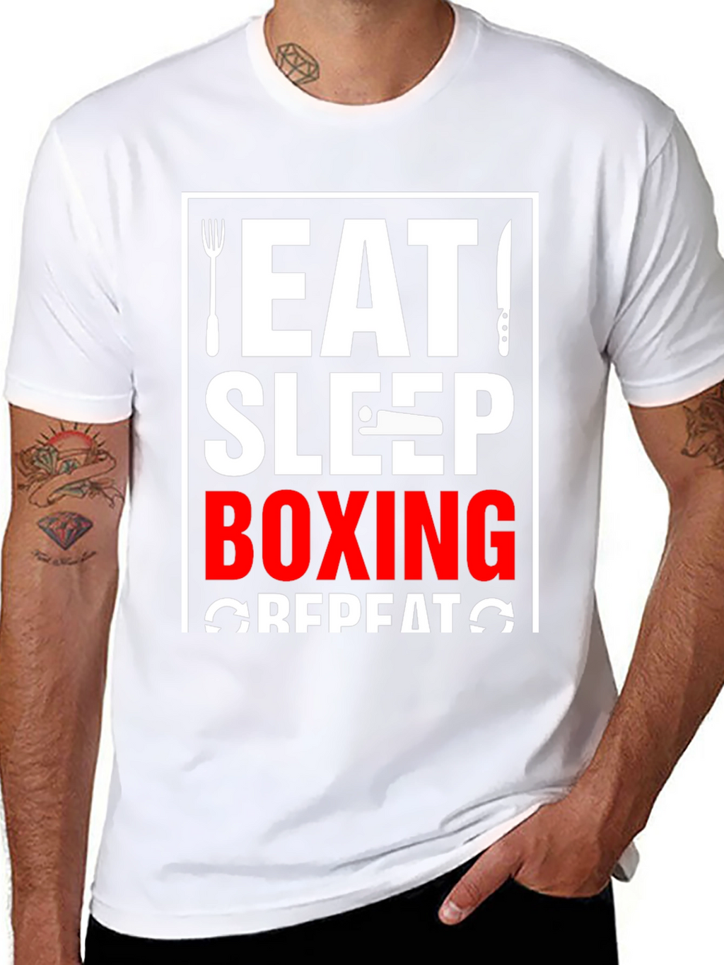 Eat Sleep Boxing Repeat Black T-Shirt