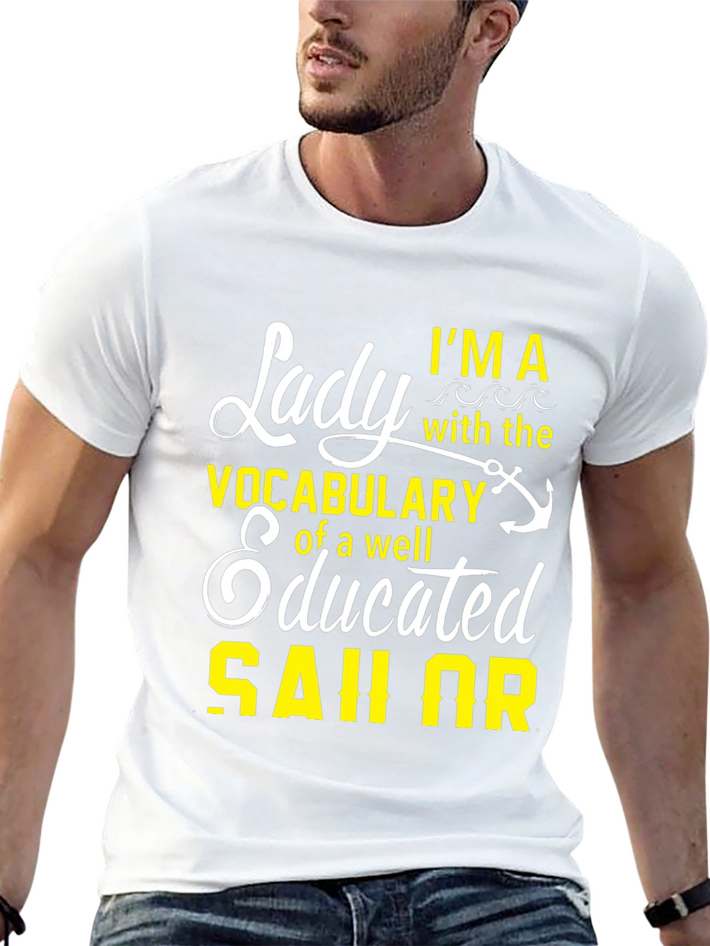 Lady Sailor Graphic T-Shirt - Black