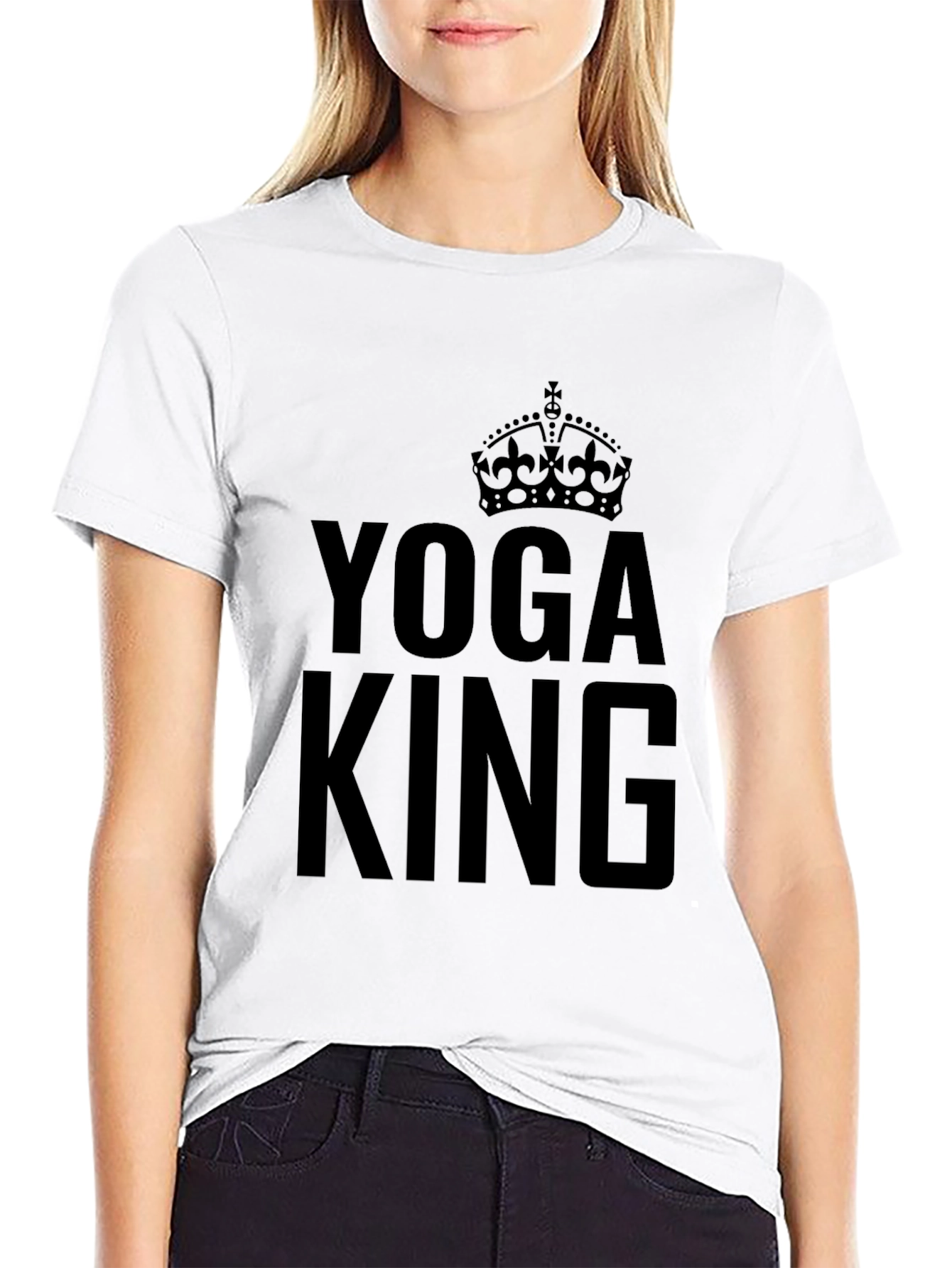 Yoga King Graphic Tee - Black Crew Neck