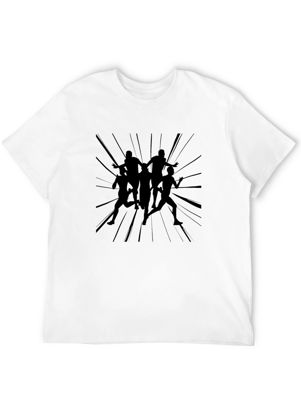 Graphic Tee: Mens Black Runner Silhouette T-Shirt