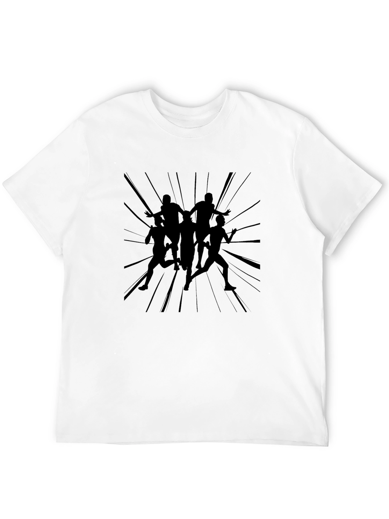 Graphic Tee: Mens Black Runner Silhouette T-Shirt