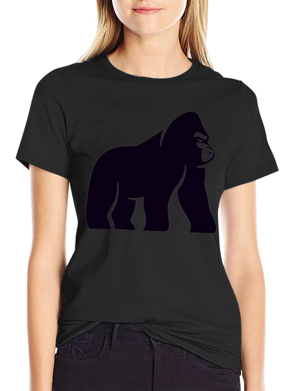 Gorilla Graphic Tee - Black Cotton T-Shirt