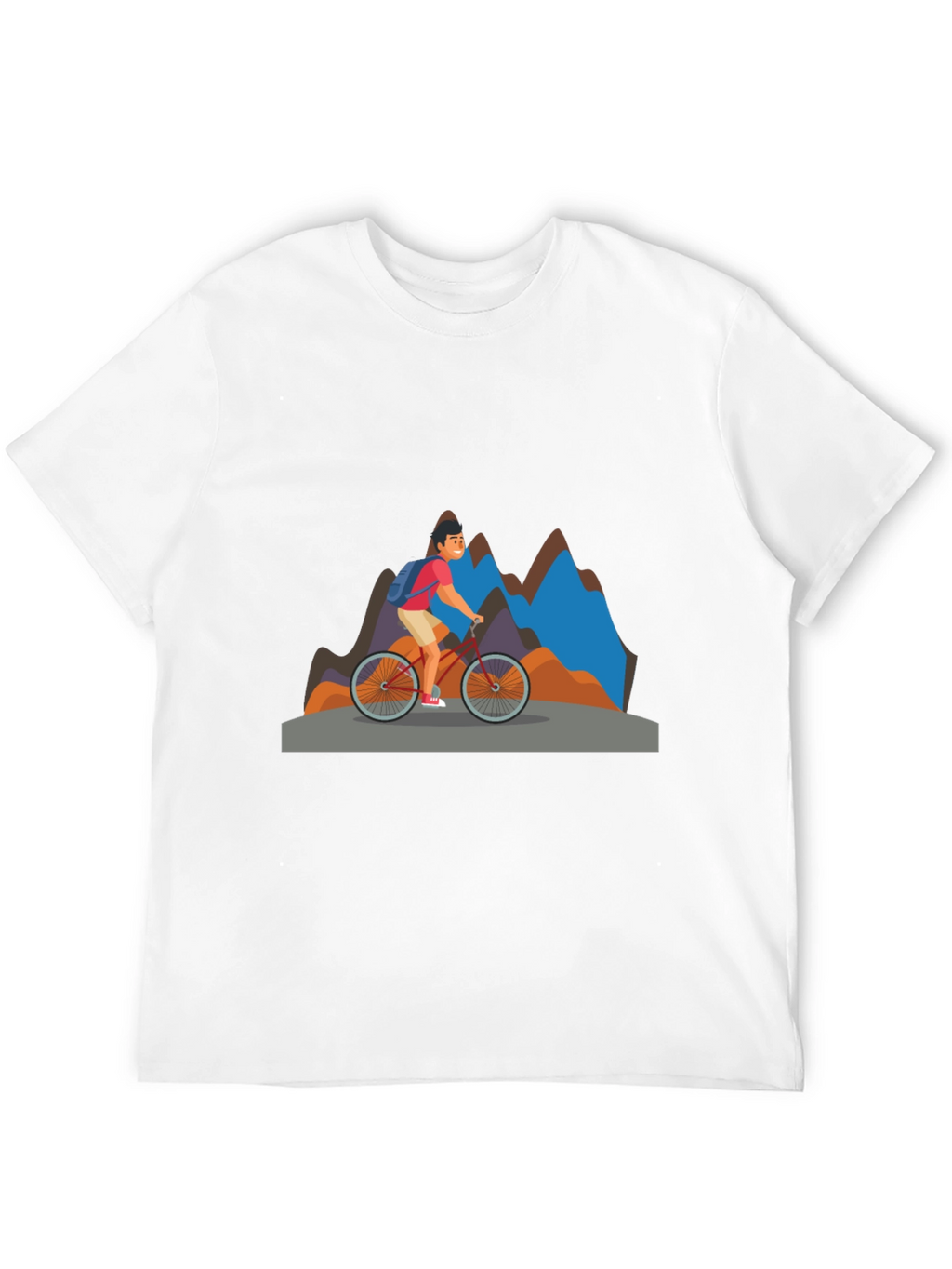 Mountain Biker Graphic Tee - Black Cotton Blend