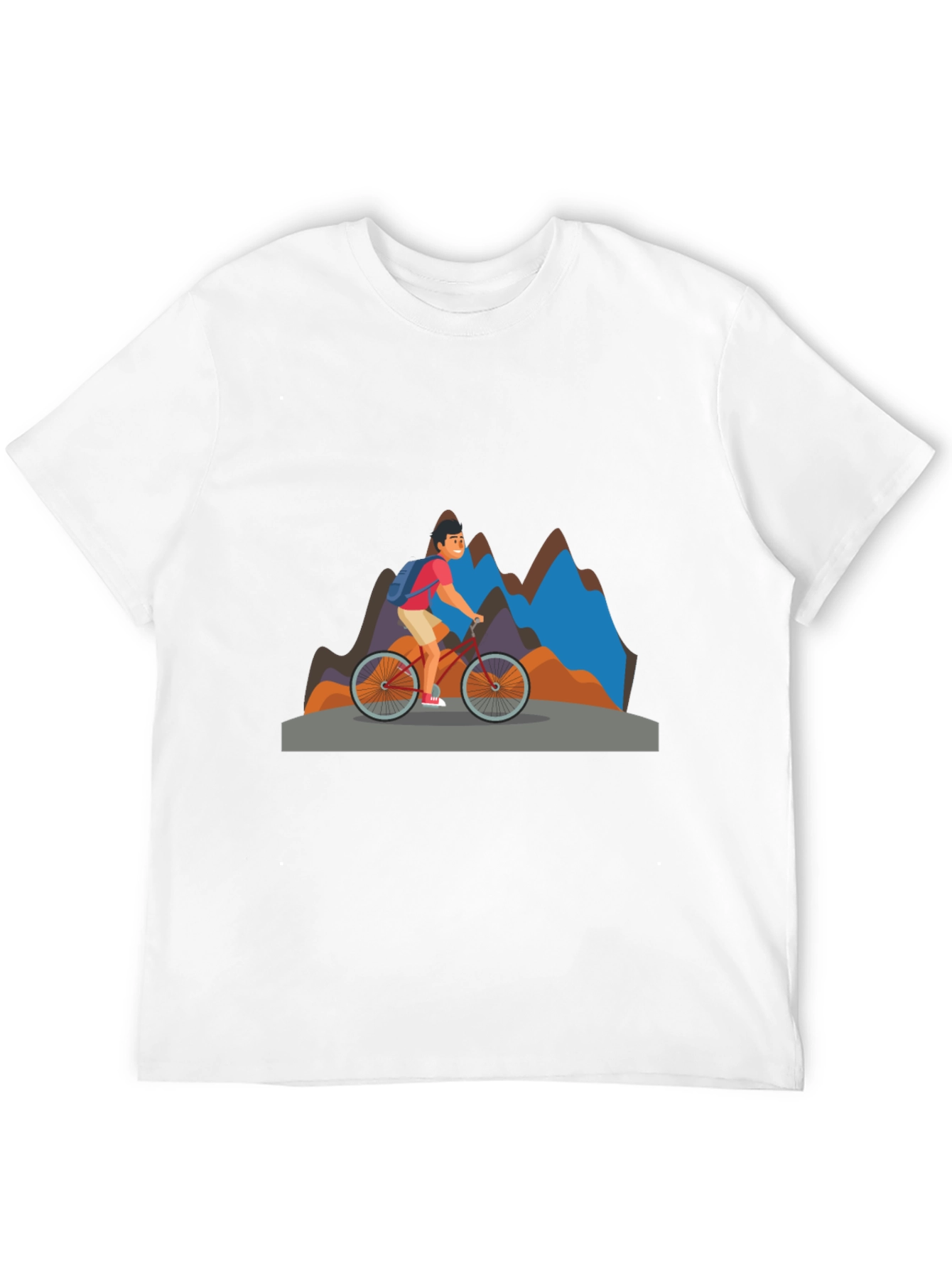 Mountain Biker Graphic Tee - Black Cotton Blend