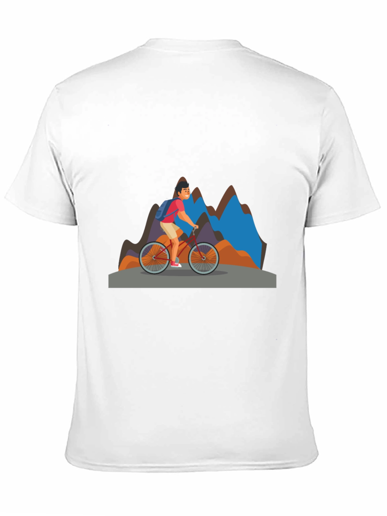 Mountain Biker Graphic Tee - Black Cotton Blend