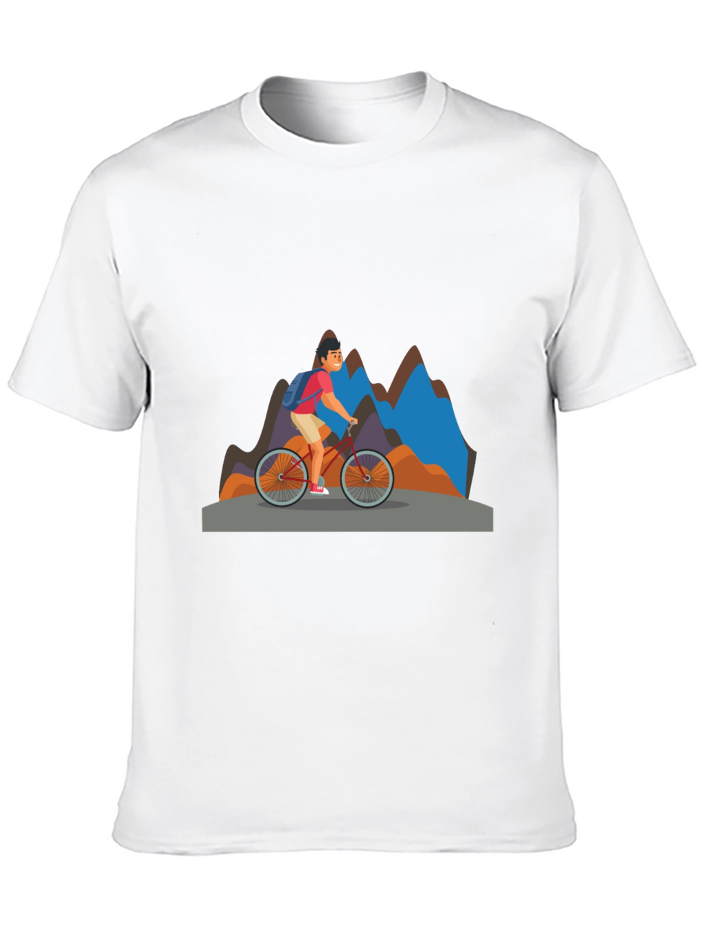 Mountain Biker Graphic Tee - Black Cotton Blend