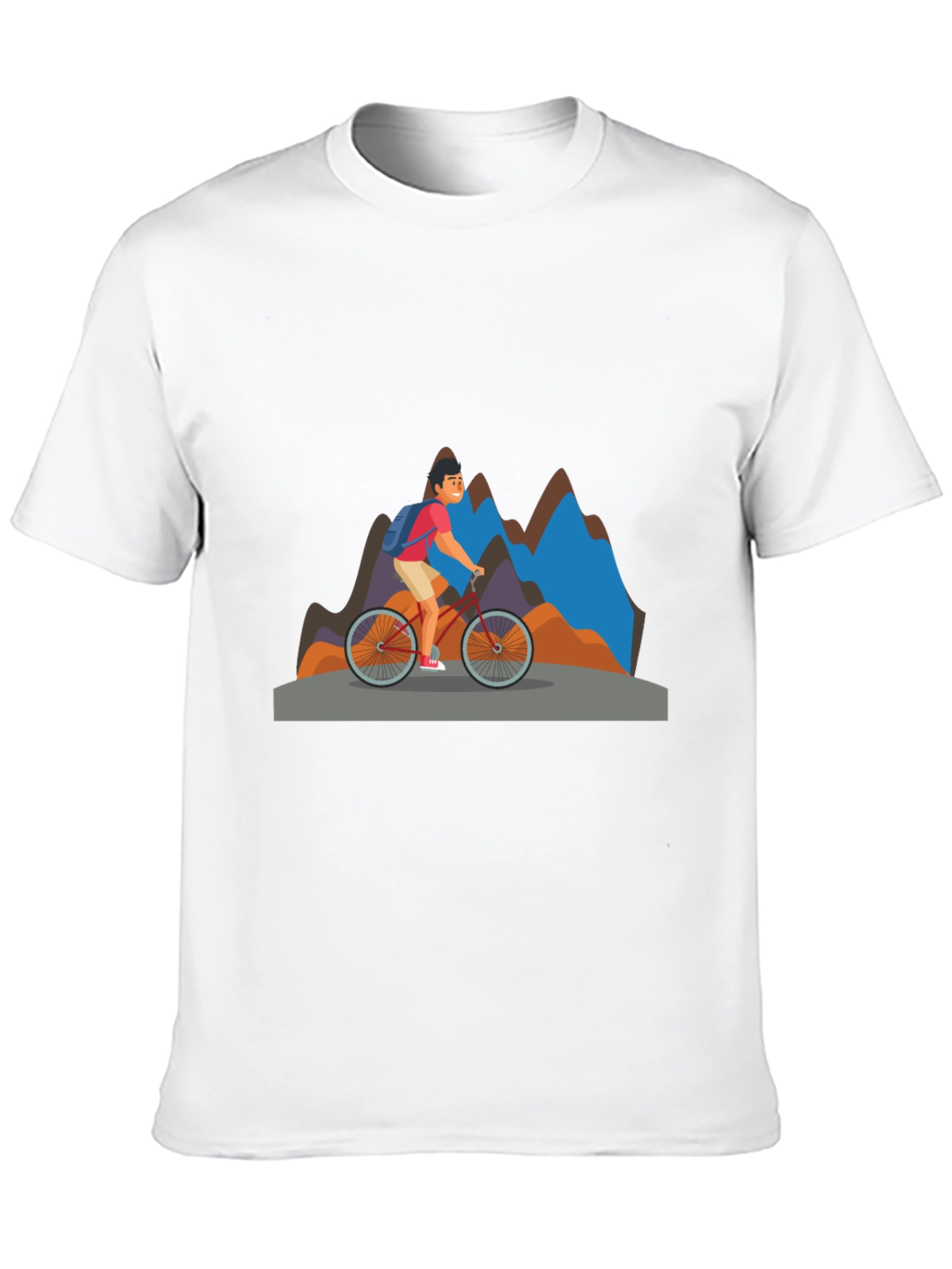 Mountain Biker Graphic Tee - Black Cotton Blend