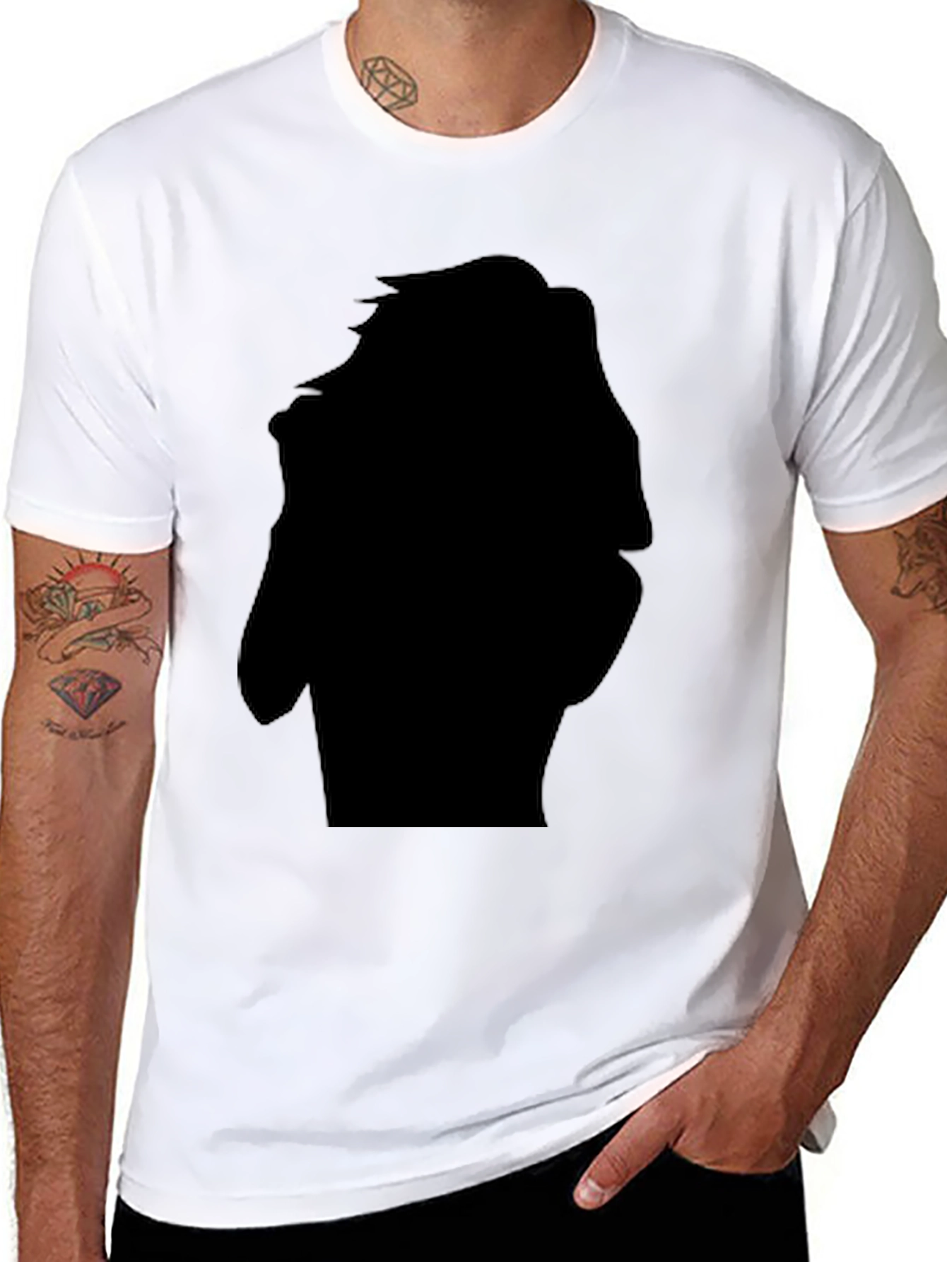 Stylish Black Silhouette Graphic T-Shirt