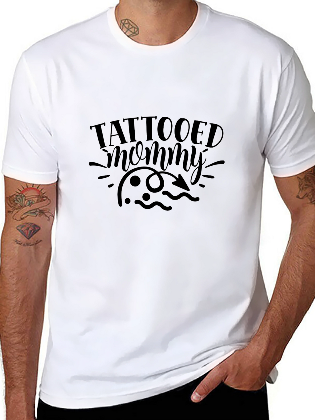 Tattooed Mommy Black Tee - Stylish & Edgy
