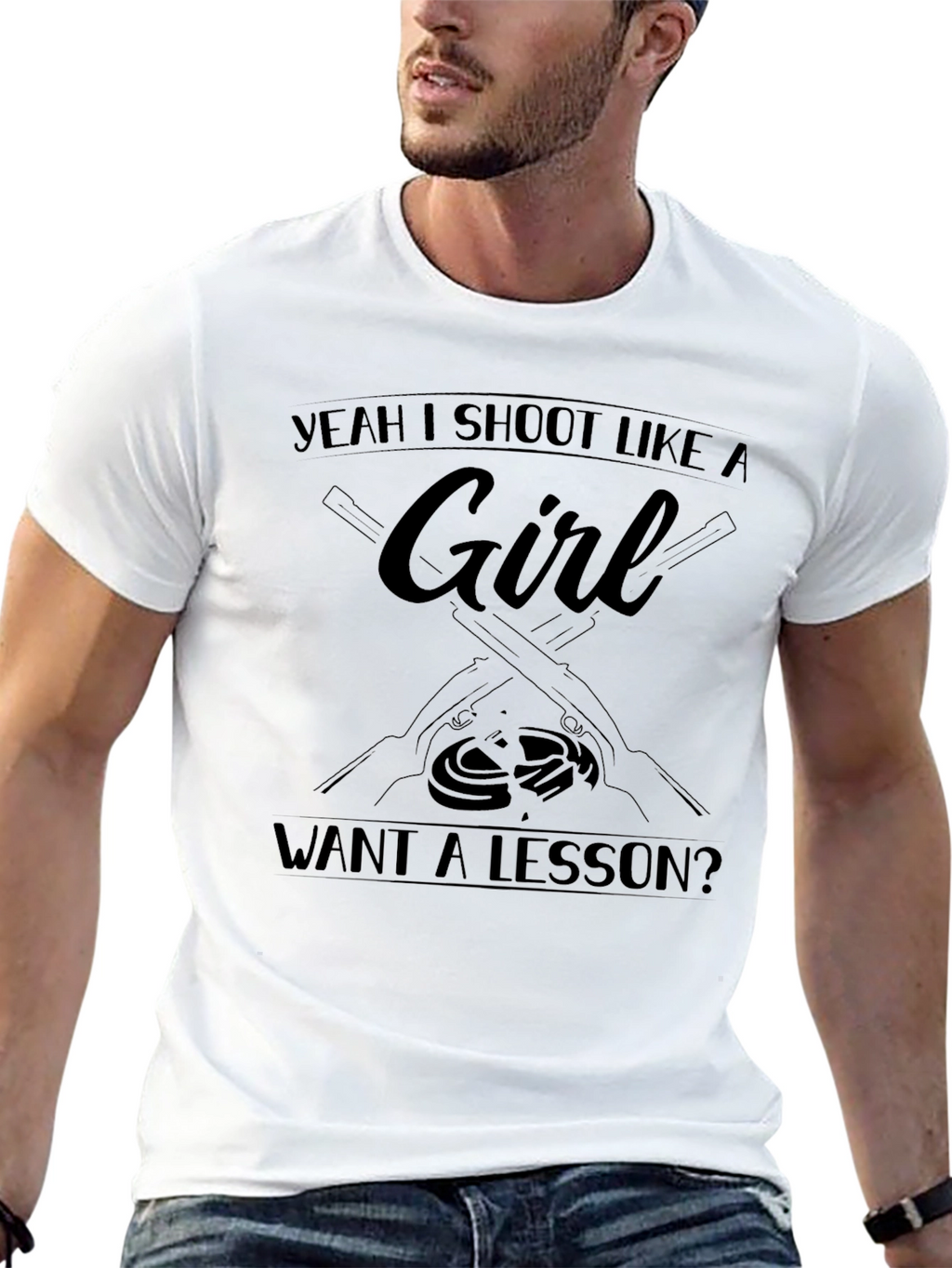 Yeah I Shoot Like a Girl Funny T-Shirt