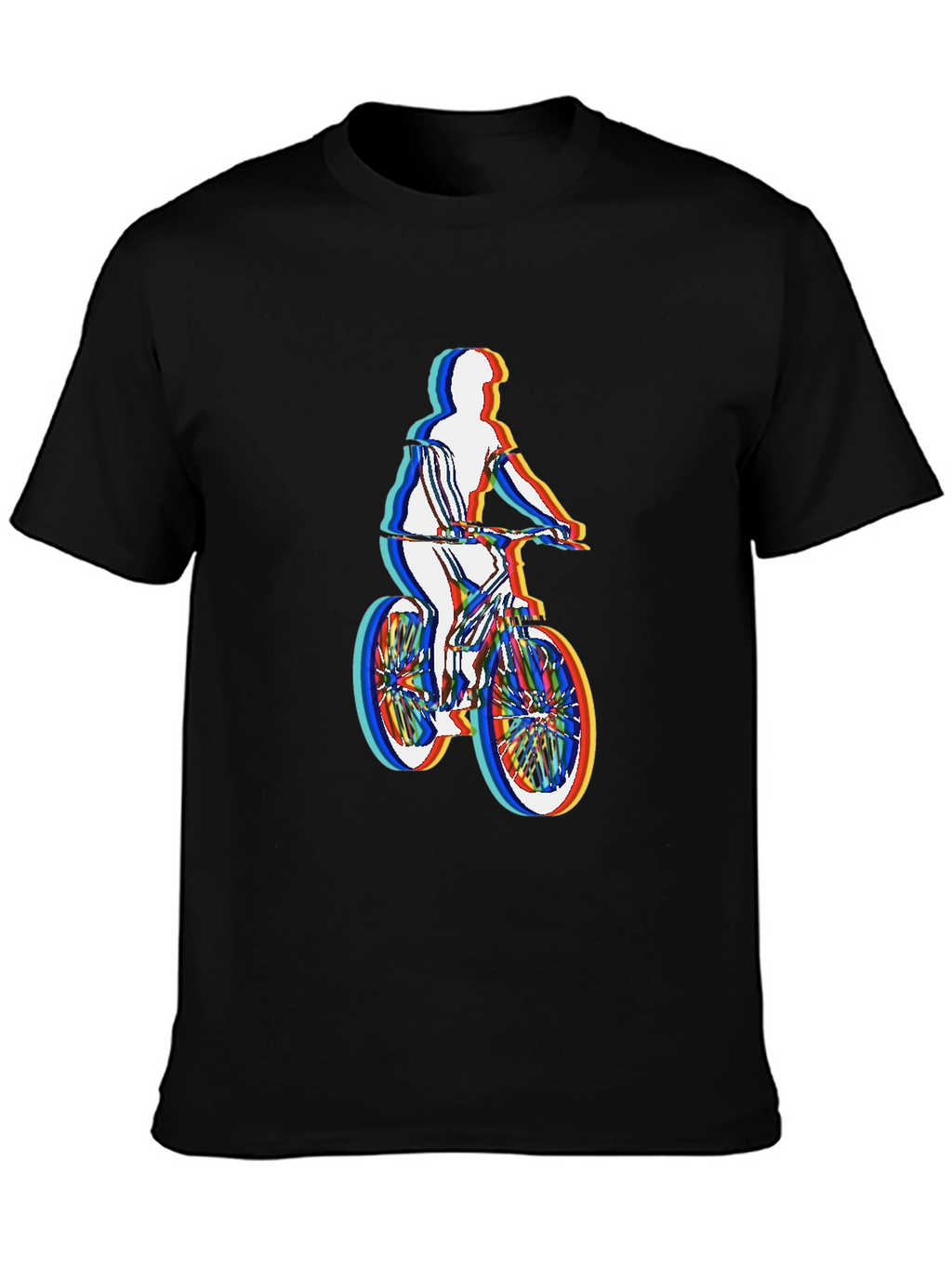 Mens Black T-Shirt - Retro Cycling Graphic