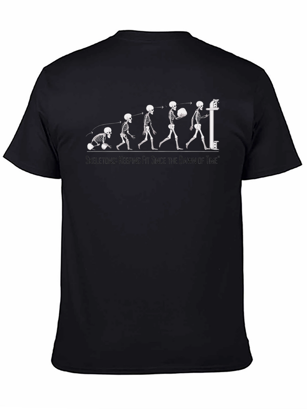 Skeletons Evolution Fitness Black T-Shirt