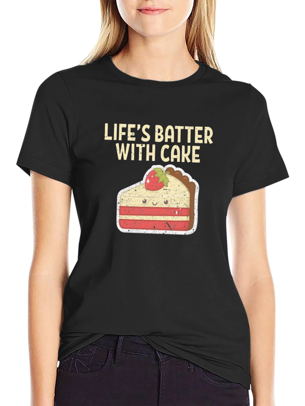 Lifes Batter with Cake T-Shirt - Funny Dessert Tee