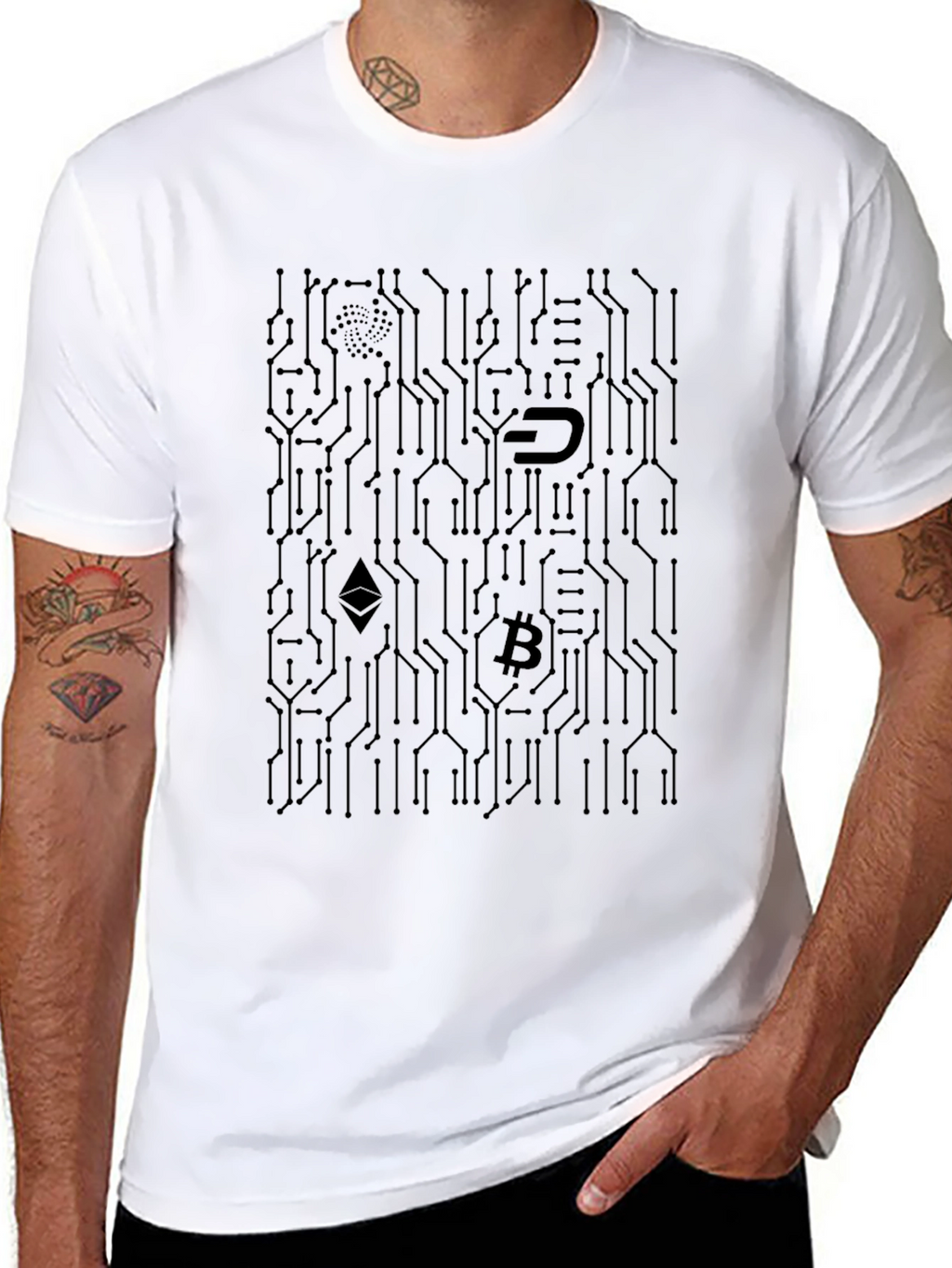 Crypto Circuit Board T-Shirt - Black