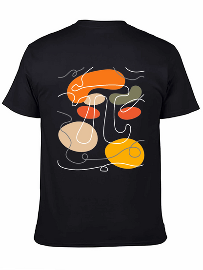 Abstract Graphic Print Black T-Shirt