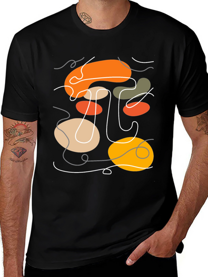 Abstract Graphic Print Black T-Shirt