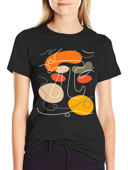 Abstract Graphic Print Black T-Shirt